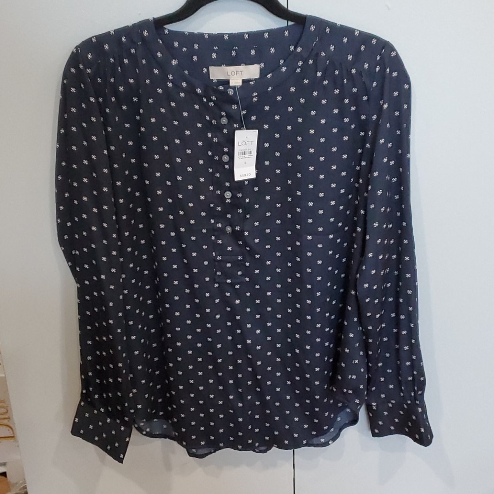 Loft Navy Blue Blouse